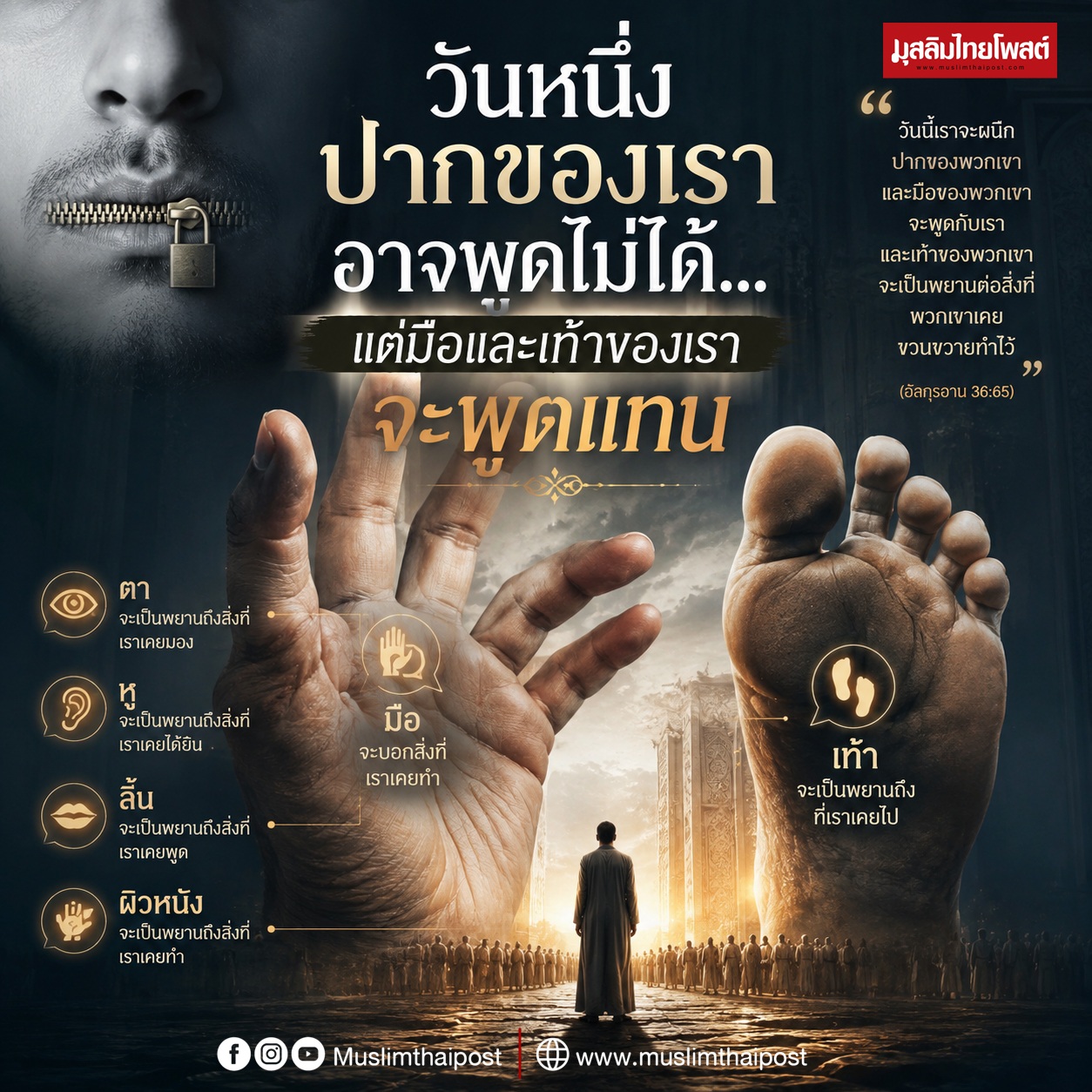 อวัยวะของเรา จะฟ้องต่อพระเจ้า ในวันกิยามะฮ์